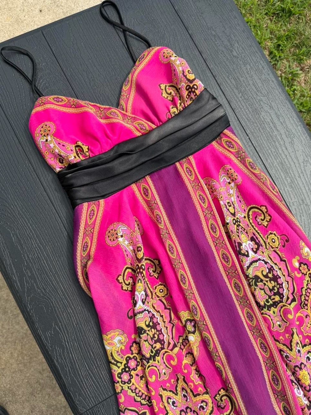City Triangles y2k vintage fairy hem pink paisley dress